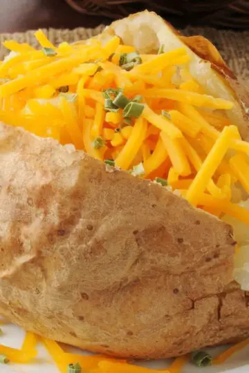 Microwave Cheesy Baked Potato with Sour Cream