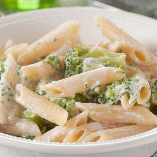 Penne with Broccoli and Garlic Cheese Sauce