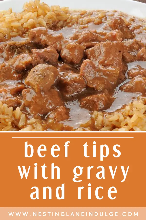 Beef Tips with Gravy and Rice 