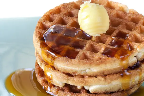 Cider Syrup Topped Pumpkin Waffles 