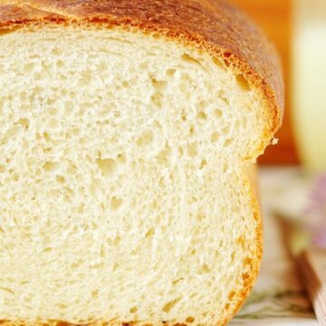 Closeup of Homemade Amish White Bread.