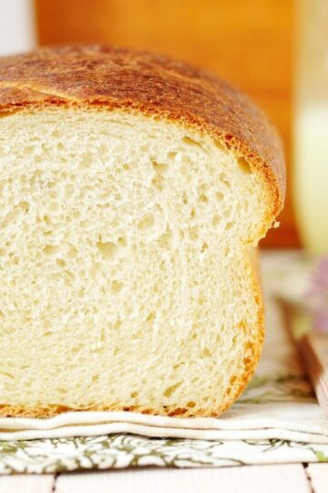Closeup of Homemade Amish White Bread.