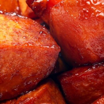 Closeup of Maple and Brown Sugar Sweet Potatoes