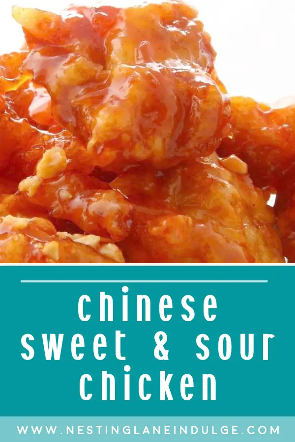 Graphic for pinterest of Chinese Chicken with Sweet and Sour Sauce