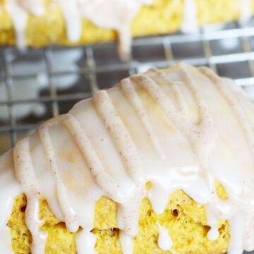 Pumpkin Scones on a wire rack