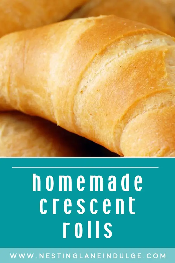 Graphic for Pinterest of homemade crescent rolls