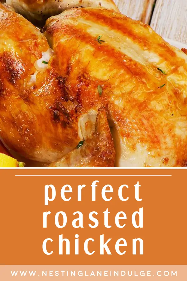 Graphic for Pinterest of perfect roasted chicken