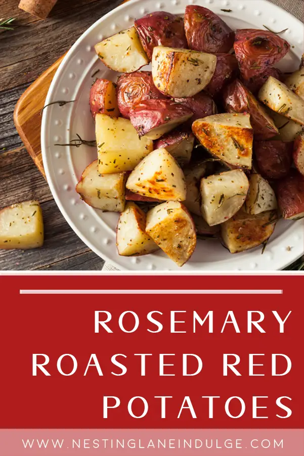 Graphic for Pinterest for Rosemary Roasted Red Potatoes 