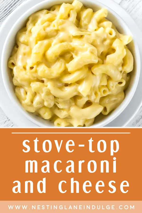 Graphic for Pinterest of Stove-Top Macaroni and Cheese Recipe