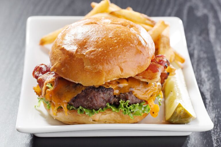 Grilled Bacon Wrapped Hamburgers - Nesting Lane Indulge
