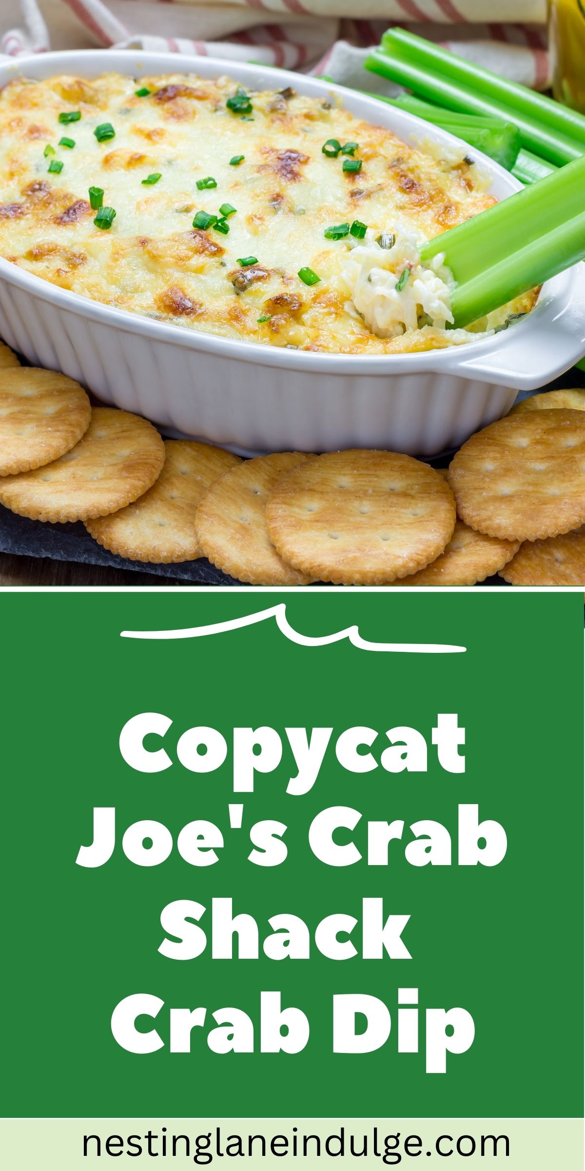 Graphic for Pinterest of Copycat Joe's Crab Shack Crab Dip Recipe.