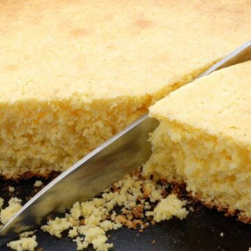 Cornbread Made in a Cast Iron Skillet.