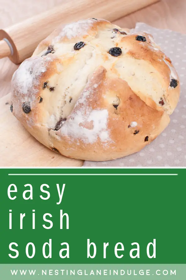 Graphic for Pinterest of Easy Irish Soda Bread Recipe