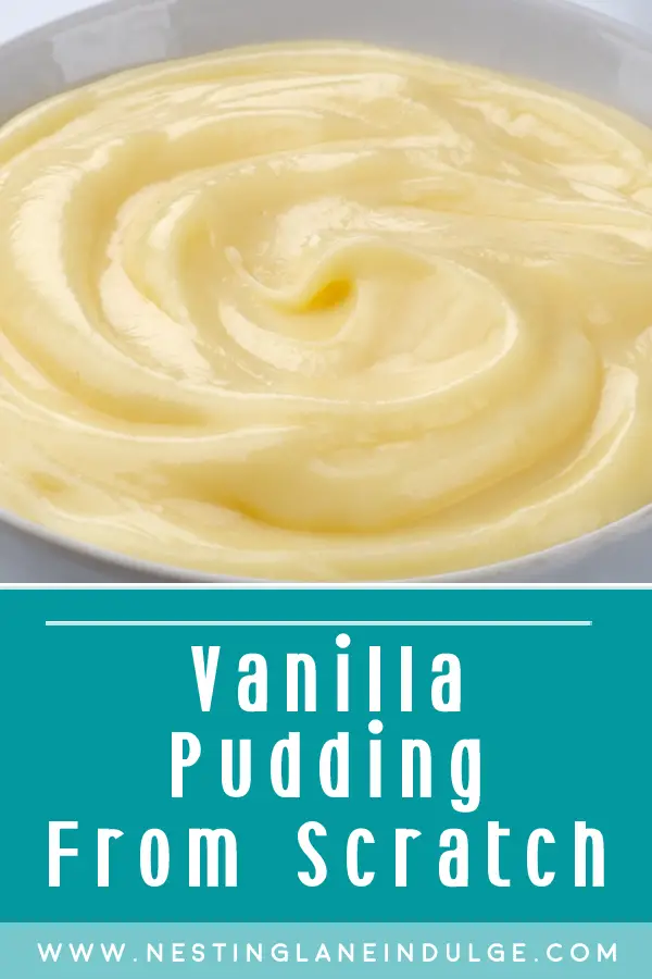 Graphic for Pinterest of Easy Vanilla Pudding from Scratch Recipe
