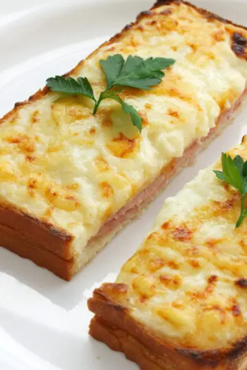 Best Croque Monsieur (Baked) on a white plate.