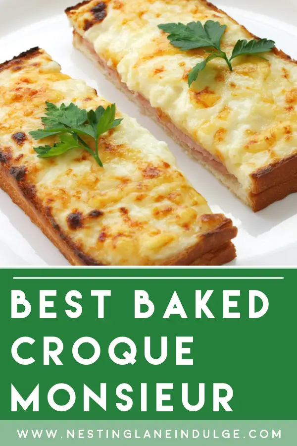 Graphic for Pinterest of Best Croque Monsieur (Baked) Recipe.