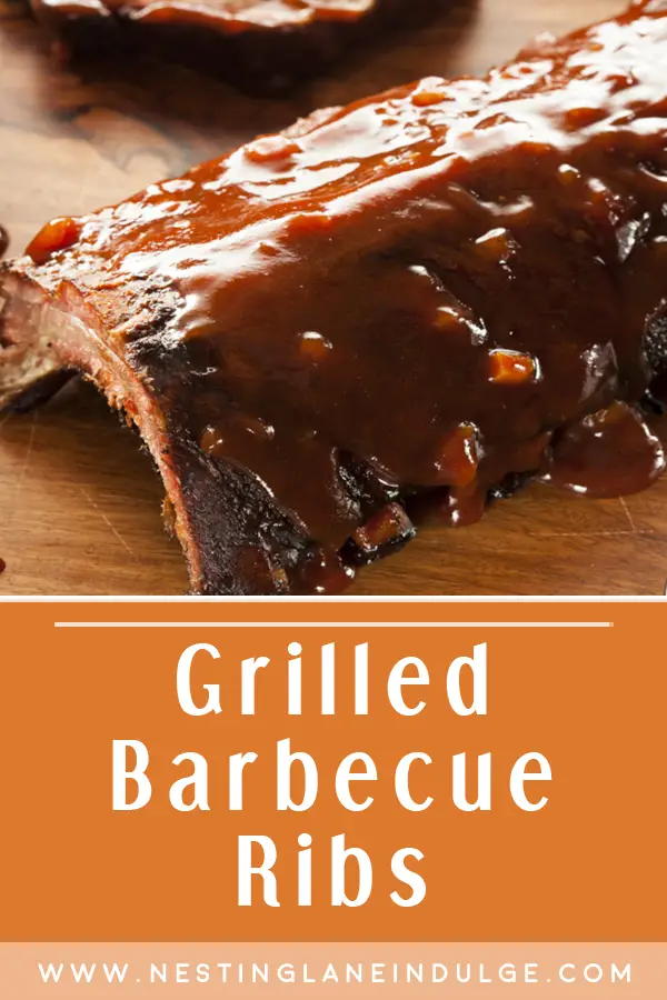 Graphic for Pinterest of Best Grilled Barbecue Ribs Recipe.