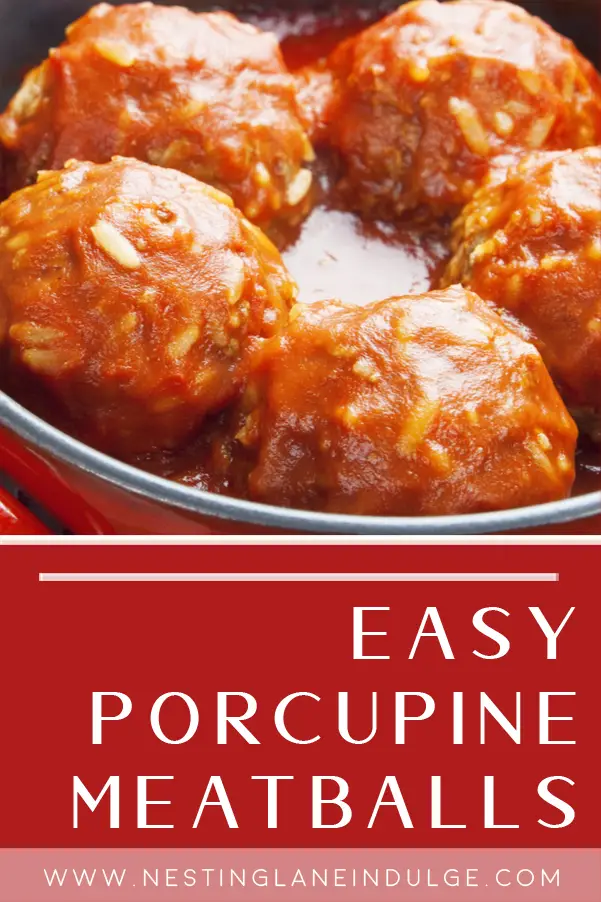 Graphic for Pinterest of Easy Porcupine Meatballs Recipe.