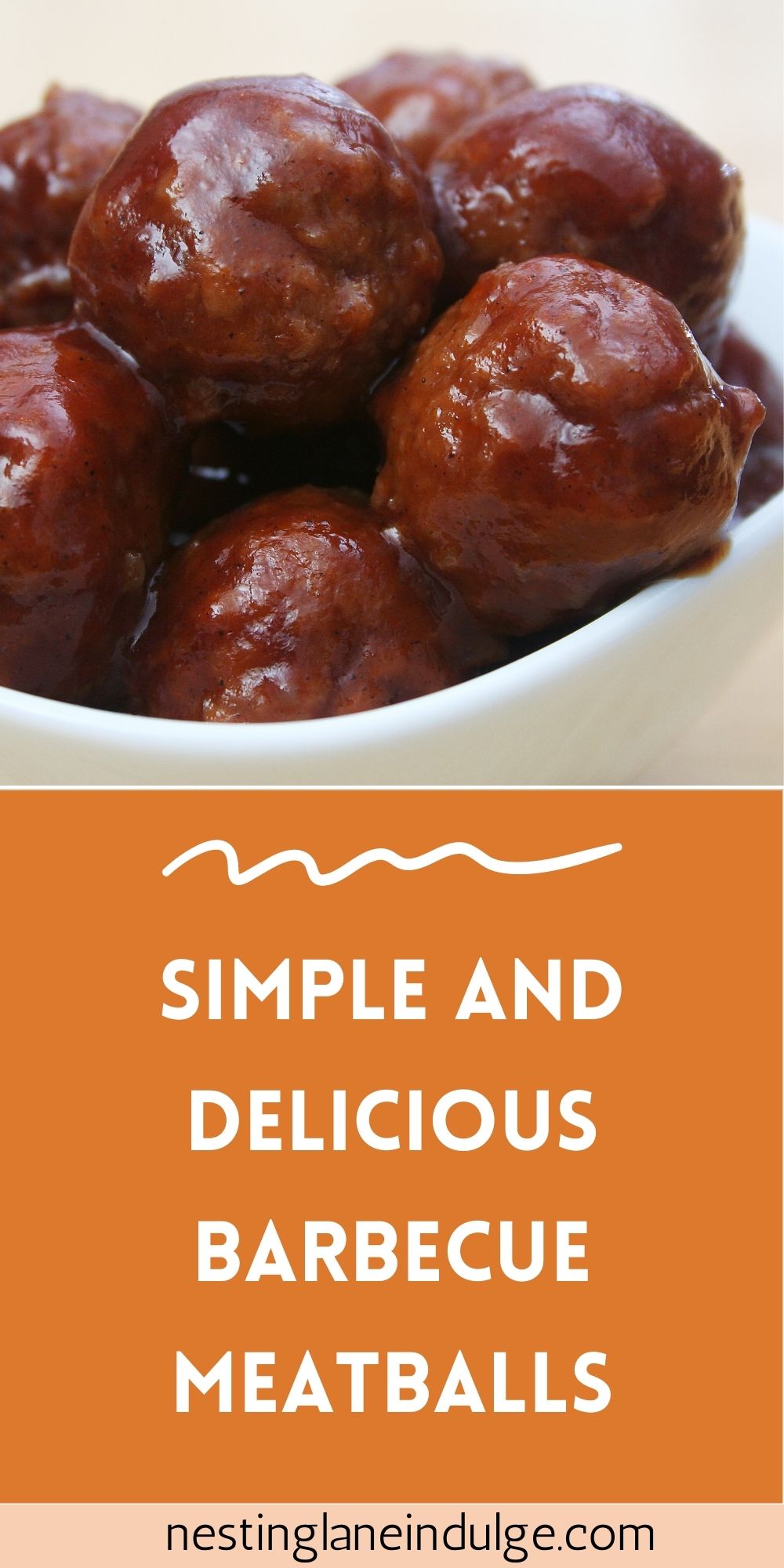 Graphic for Pinterest of Barbecue Meatballs (Simple and Delicious) Recipe.