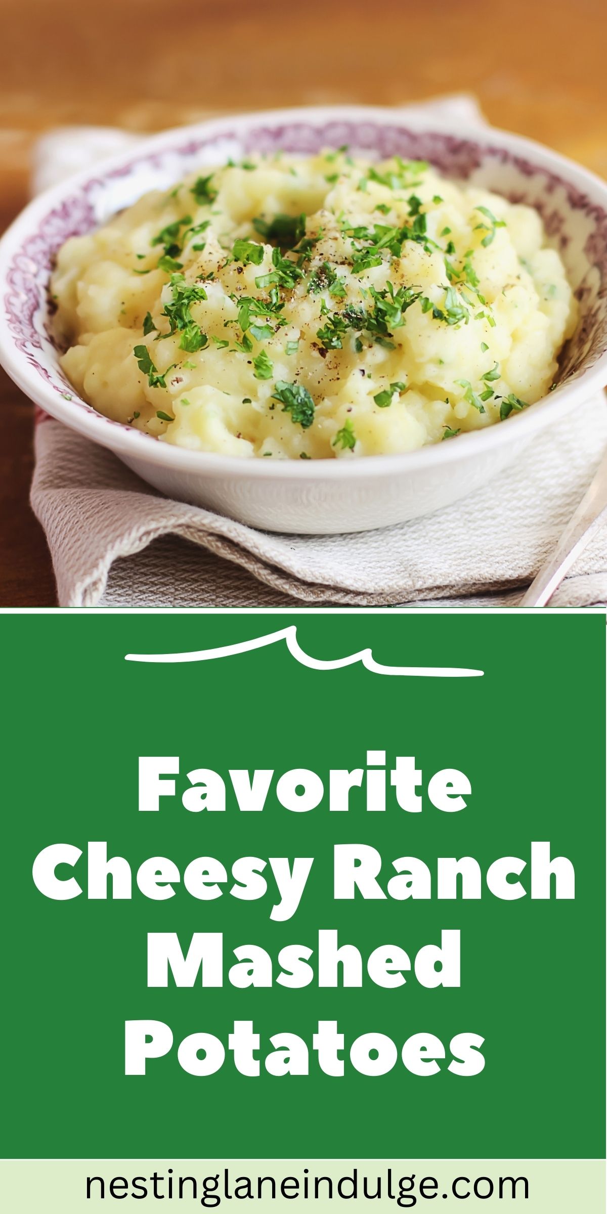 Graphic for Pinterest of Cheesy Ranch Mashed Potatoes: Your New Favorite Side Dish Recipe.