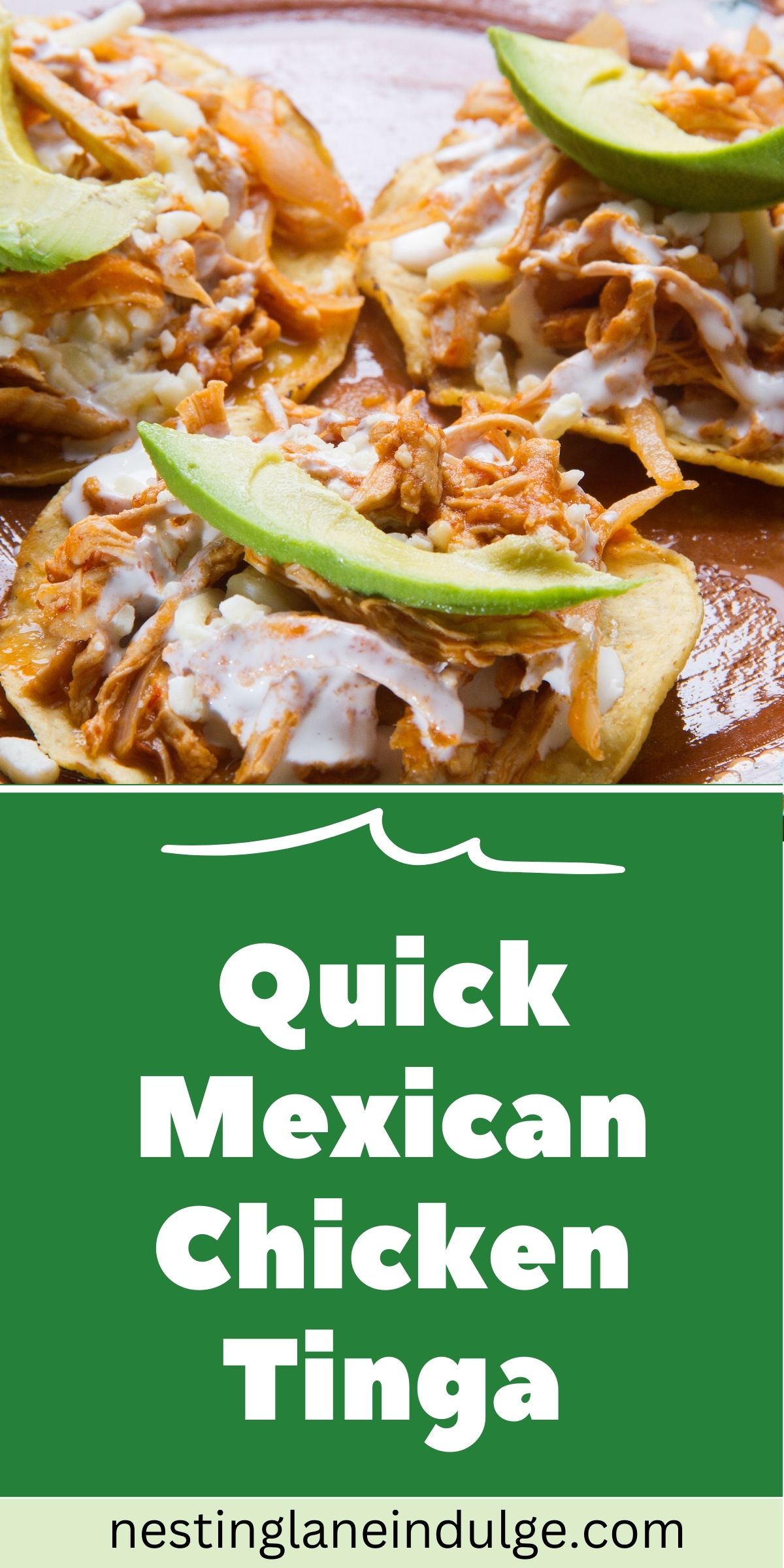 Graphic for Pinterest of Quick and Easy Mexican Chicken Tinga Recipe.