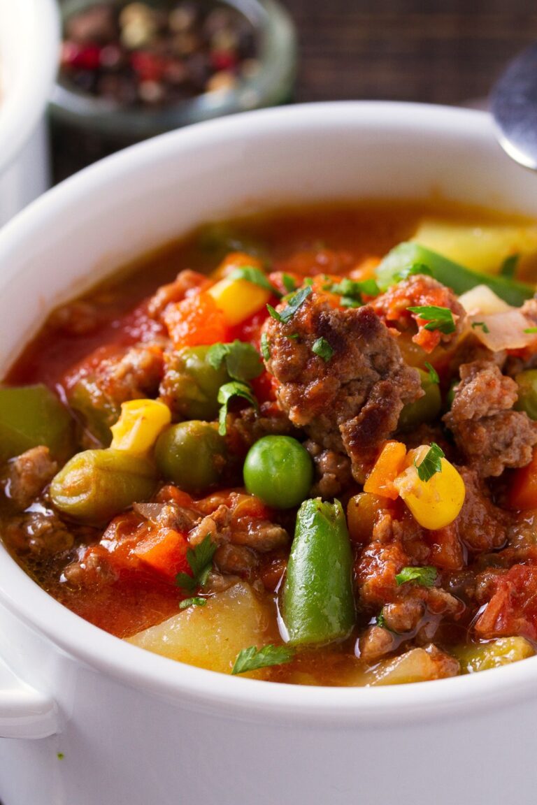 Best Hamburger Vegetable Soup - Nesting Lane Indulge