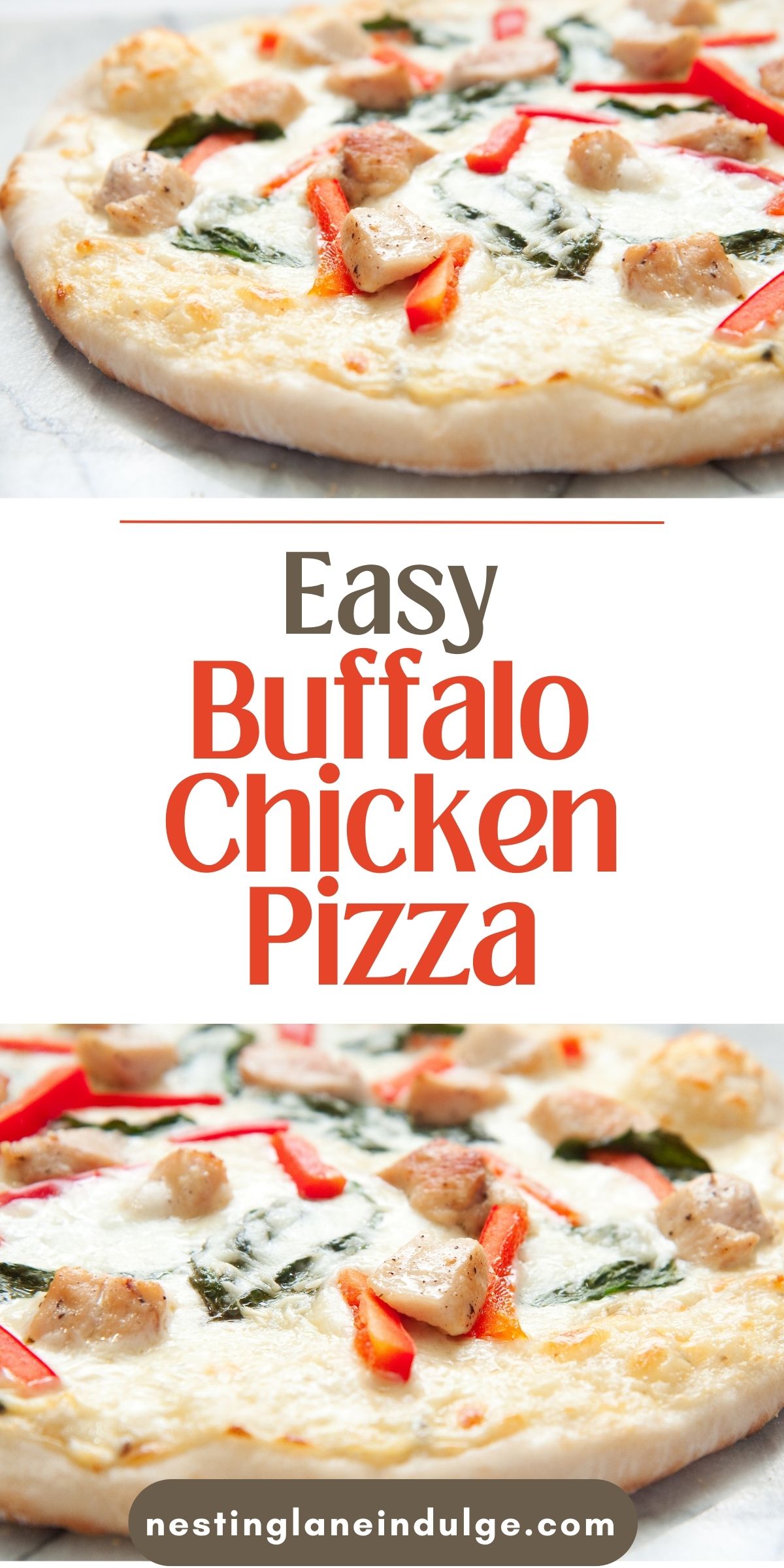 Buffalo Chicken Pizza Recipe graphic.