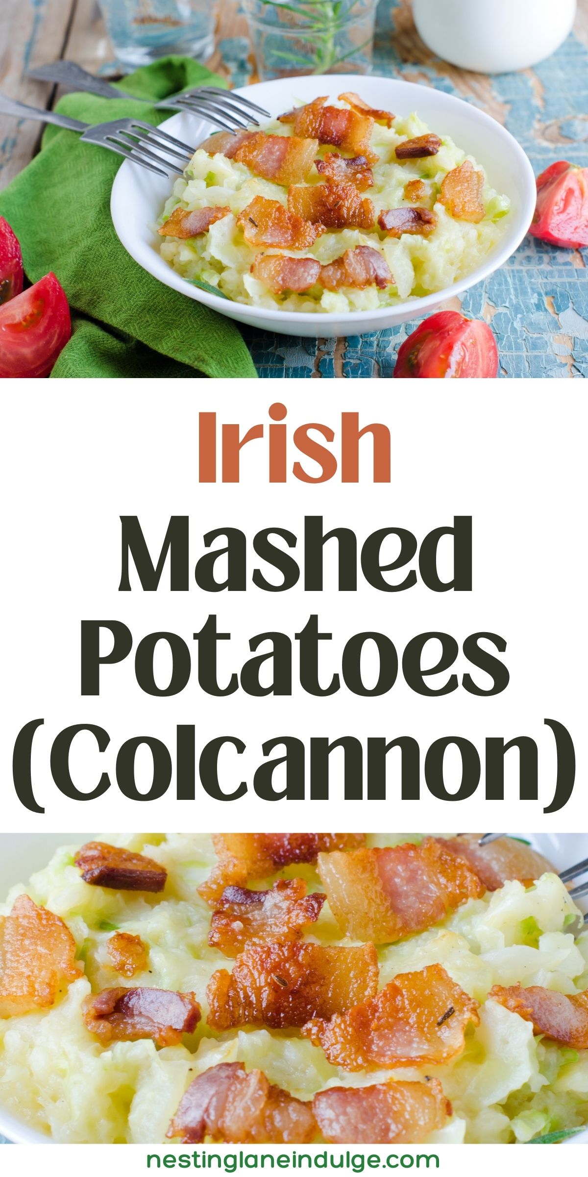 Colcannon (Irish Mashed Potatoes) Recipe Graphic.