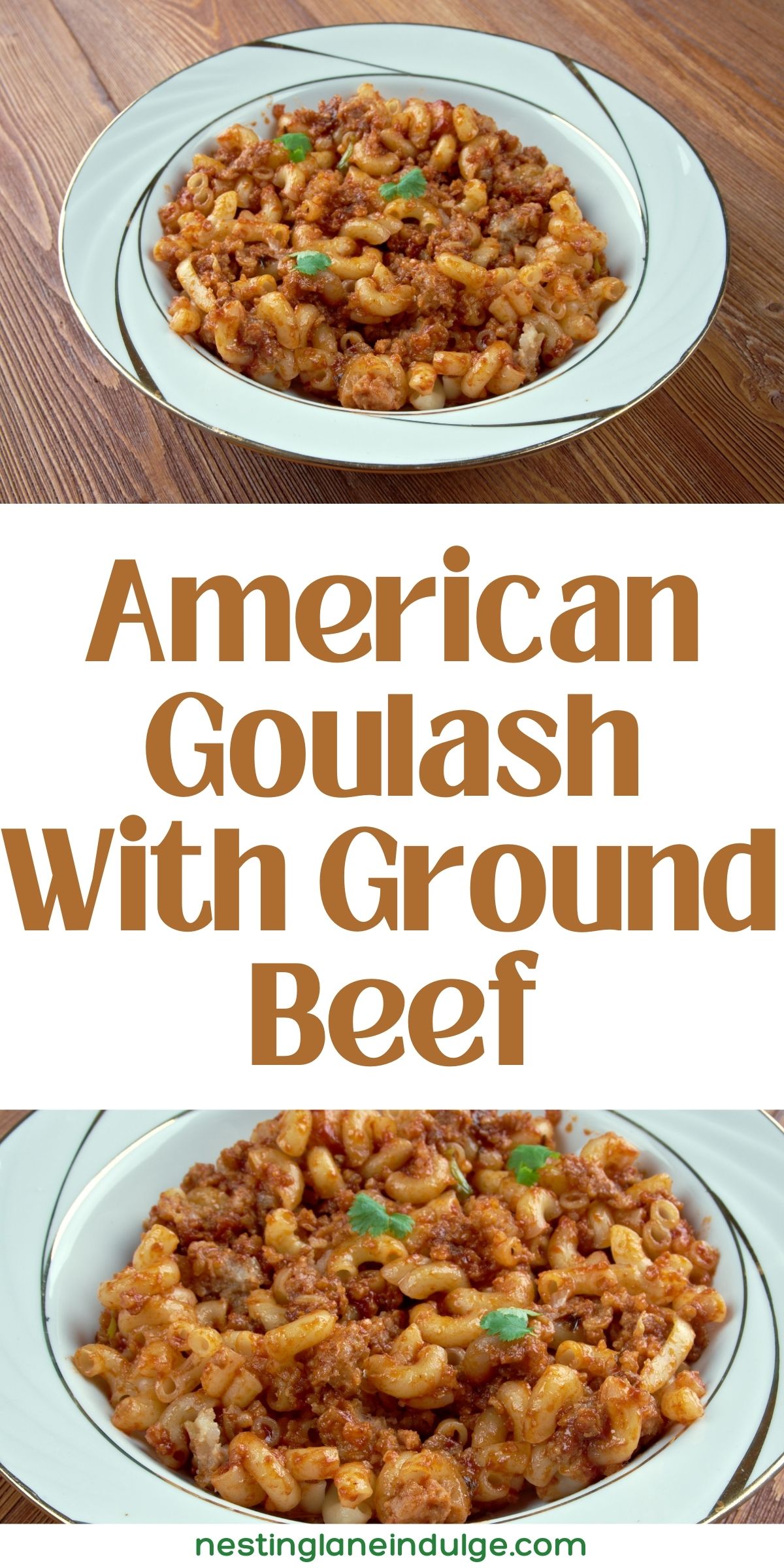 American Goulash with Ground Beef Graphic.