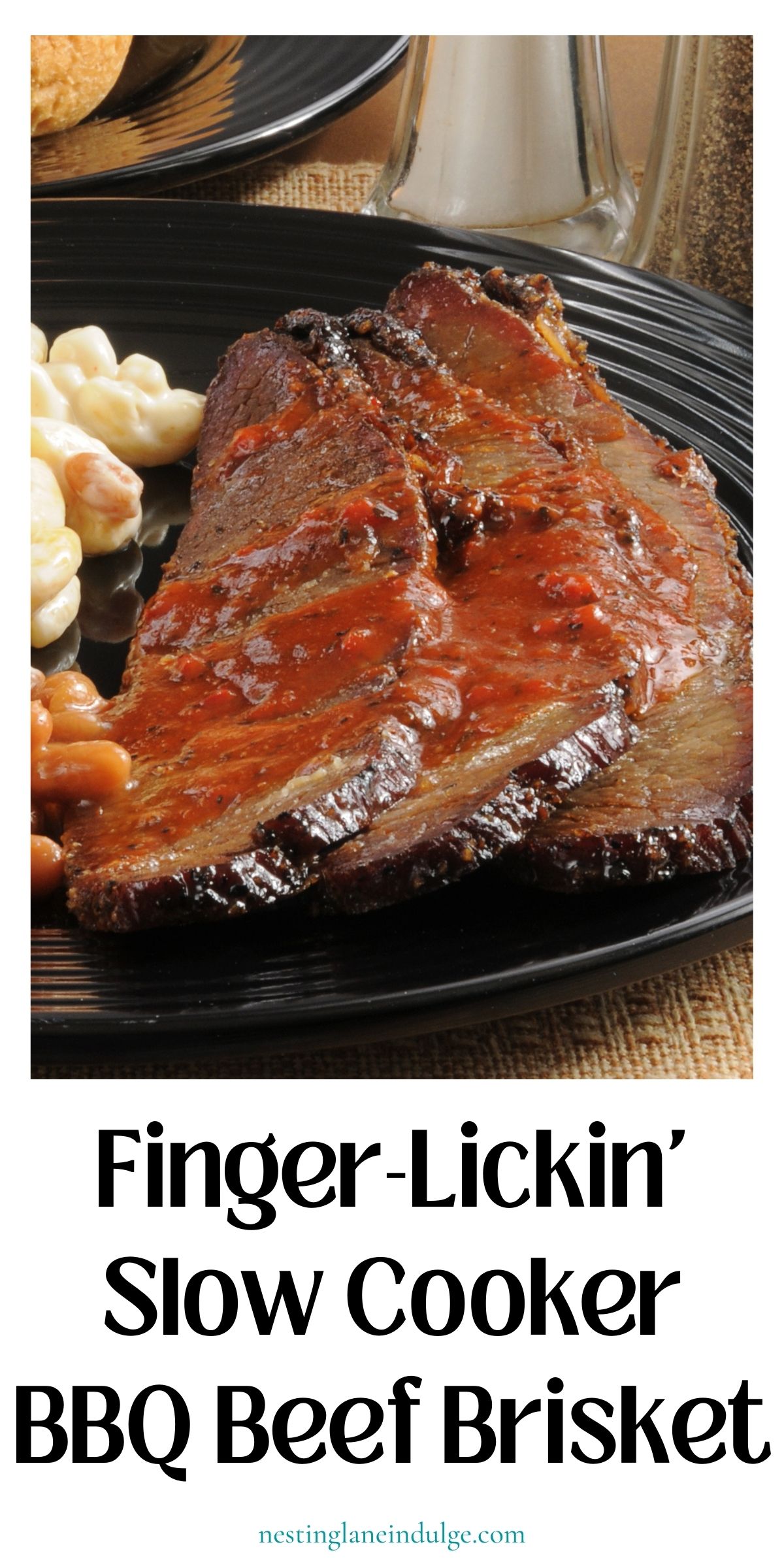 Finger-Lickin' Slow Cooker BBQ Beef Brisket Graphic.