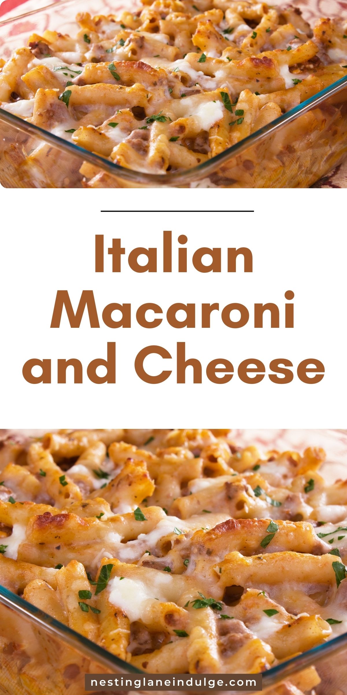 Italian Style Macaroni and Cheese Graphic.