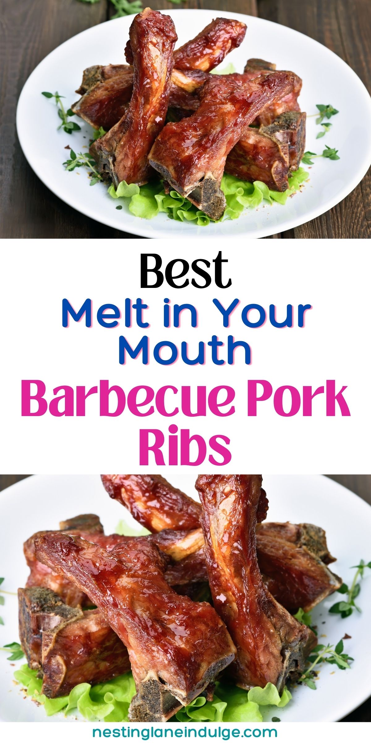Melt in Your Mouth Barbecue Pork Ribs graphic. 