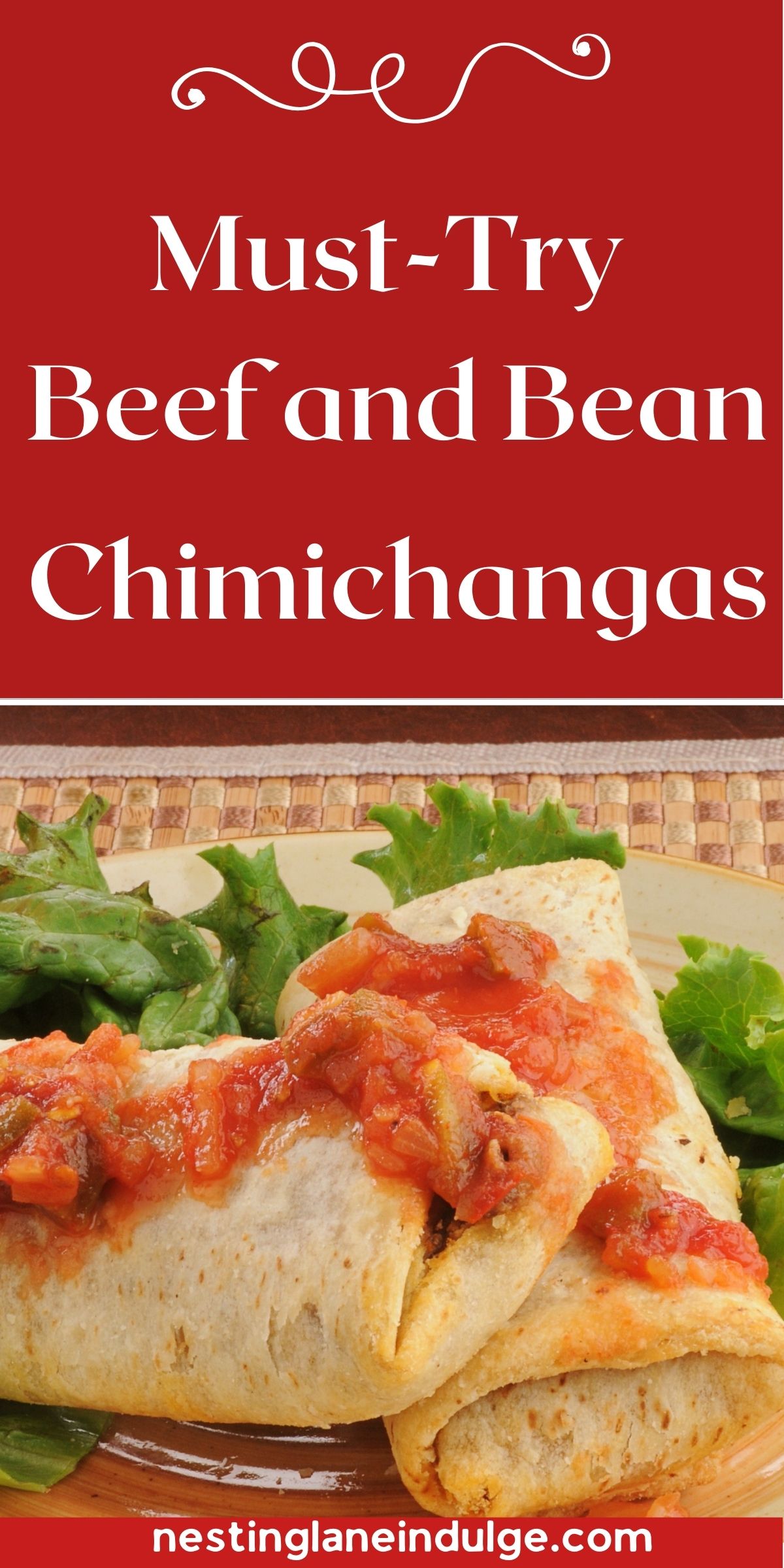 Beef and Bean Chimichangas Graphic.