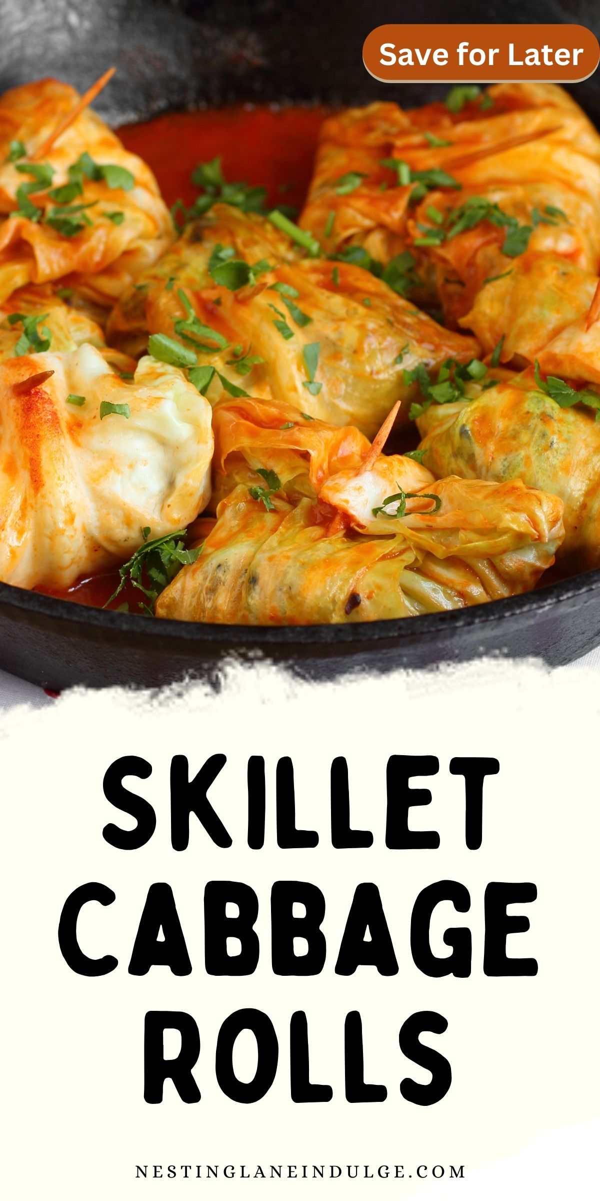 Skillet Stuffed Cabbage Rolls Graphic.