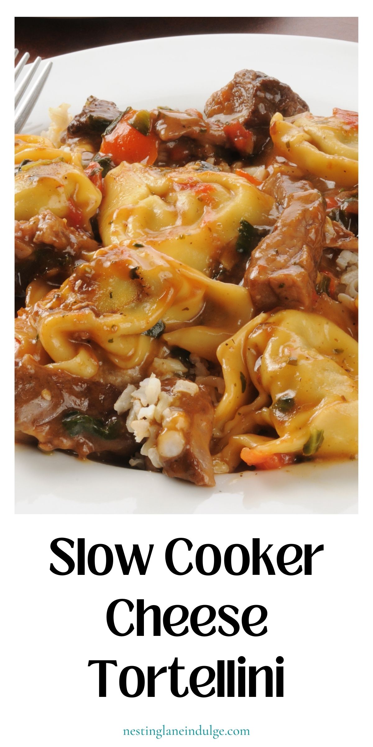 Slow Cooker Cheese Tortellini Graphic.