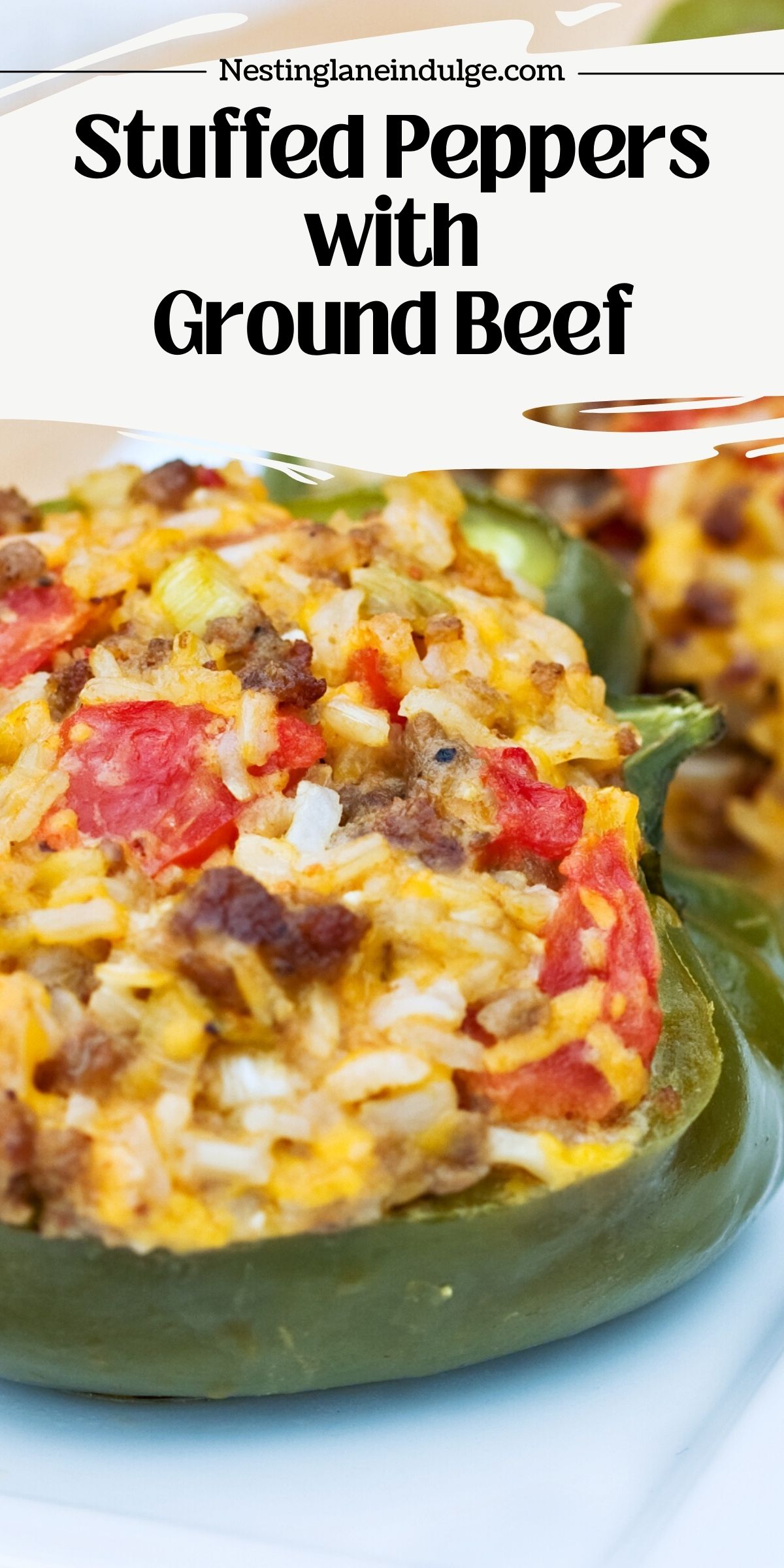 Stuffed Peppers with Ground Beef Graphic.